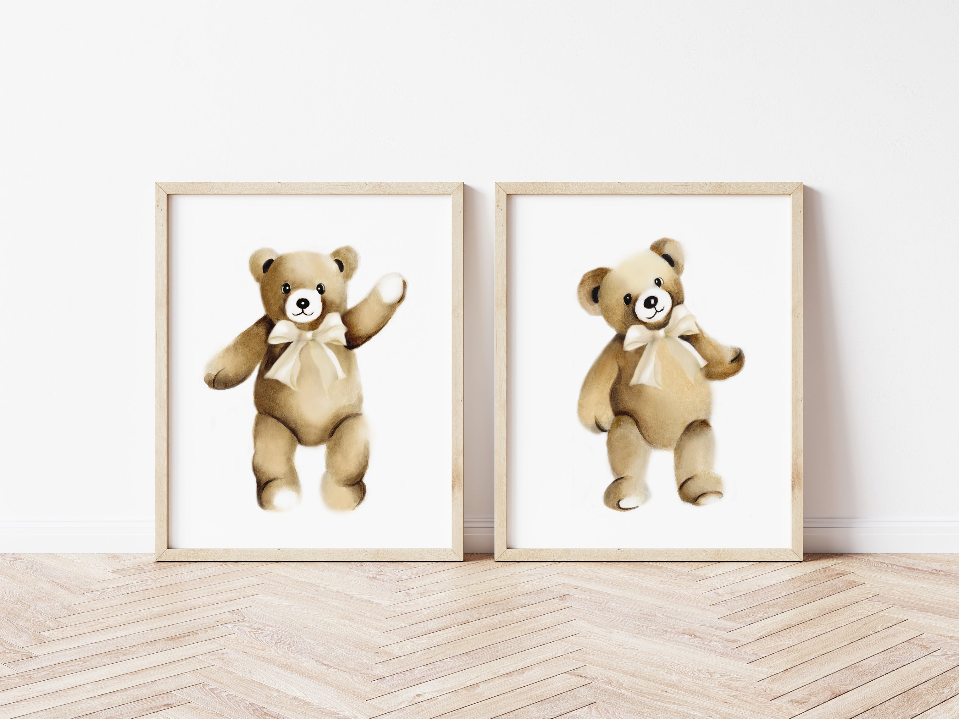 Teddy Bears Nursery Art Prints in Sweet Blush- Set of 4 – Studio Q - Art by  Nicky Quartermaine Scott