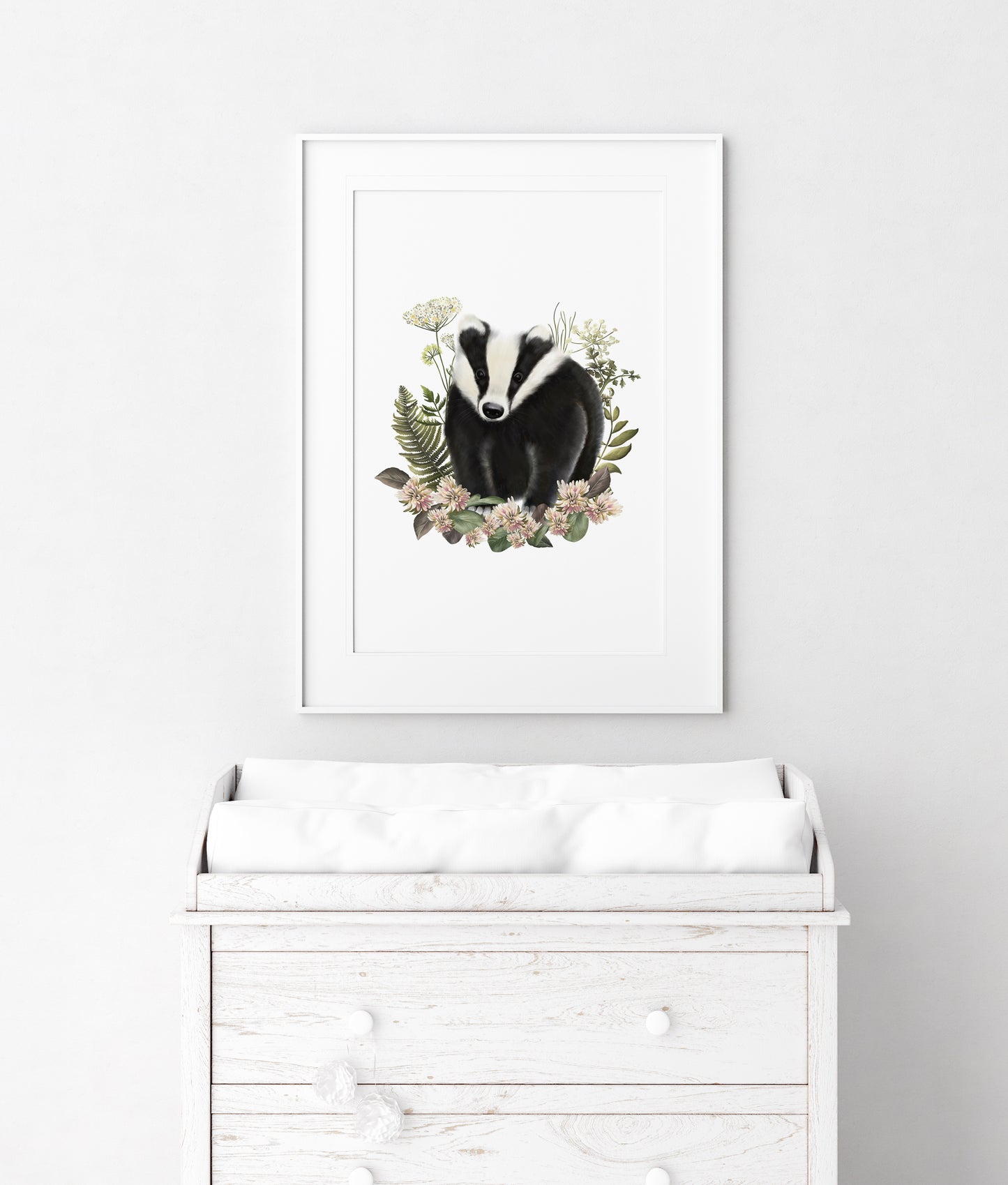 Bramble Badger Art Print- Studio Q - Art by Nicky Quartermaine Scott