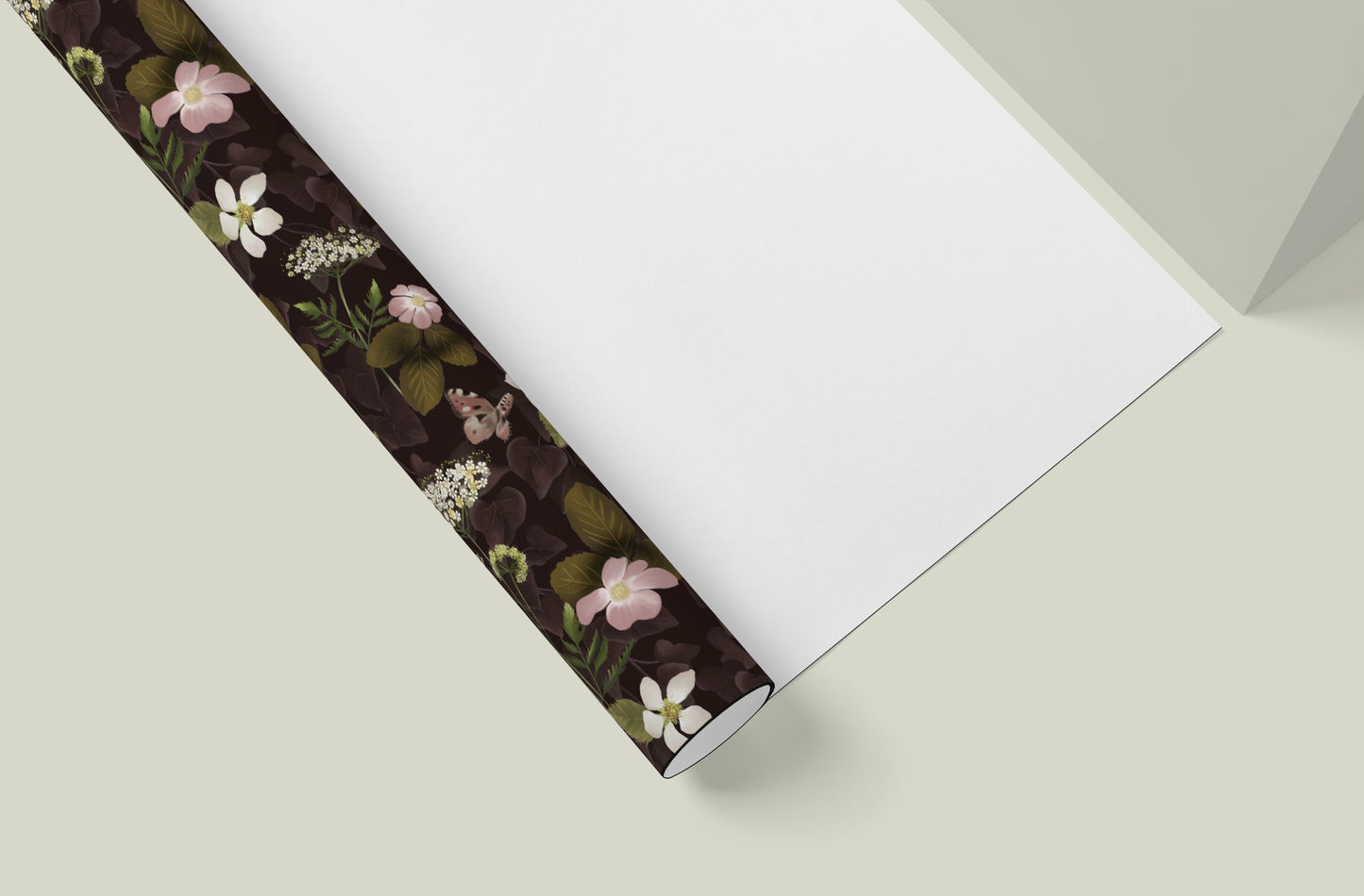 Bramble Floral Plum Wrapping Paper- Studio Q - Art by Nicky Quartermaine Scott