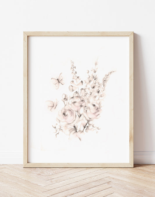 Flower Art Prints 2- Sweet Blush - Studio Q - Art by Nicky Quartermaine Scott