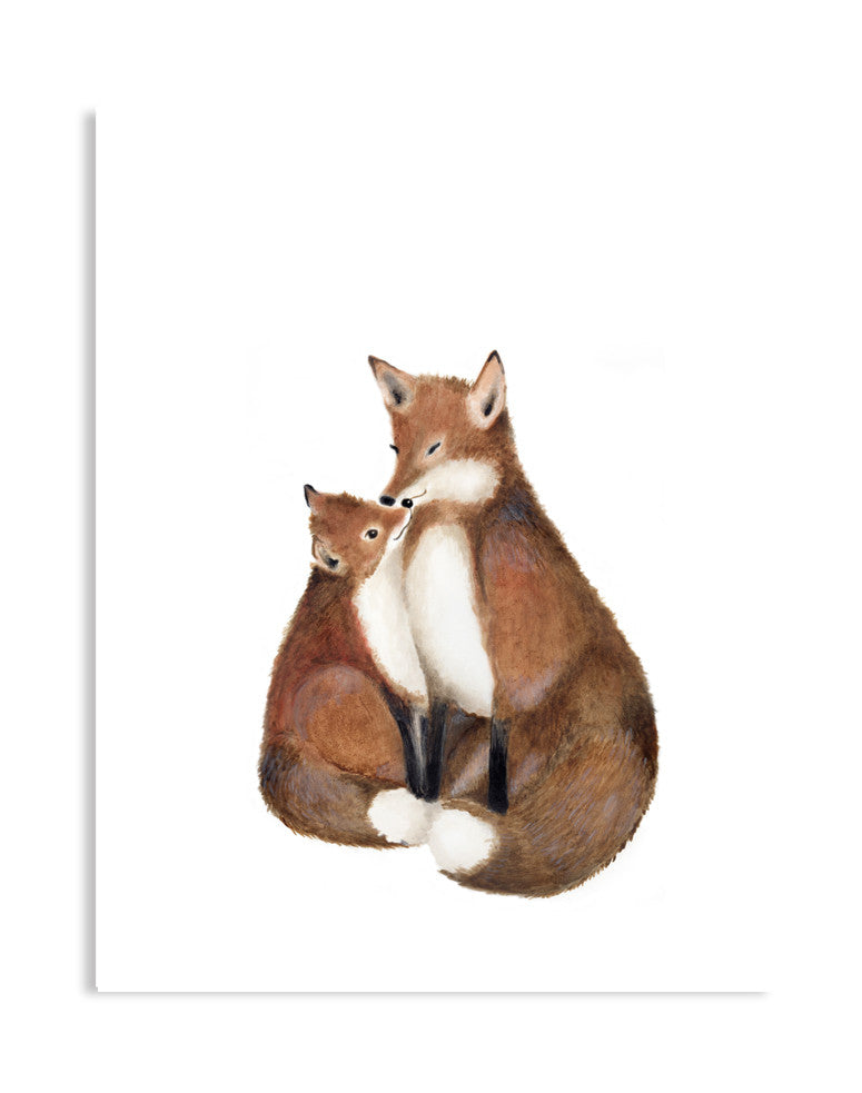 Mother and Baby Fox Nursery Art Print - Studio Q - Art by Nicky Quartermaine Scott