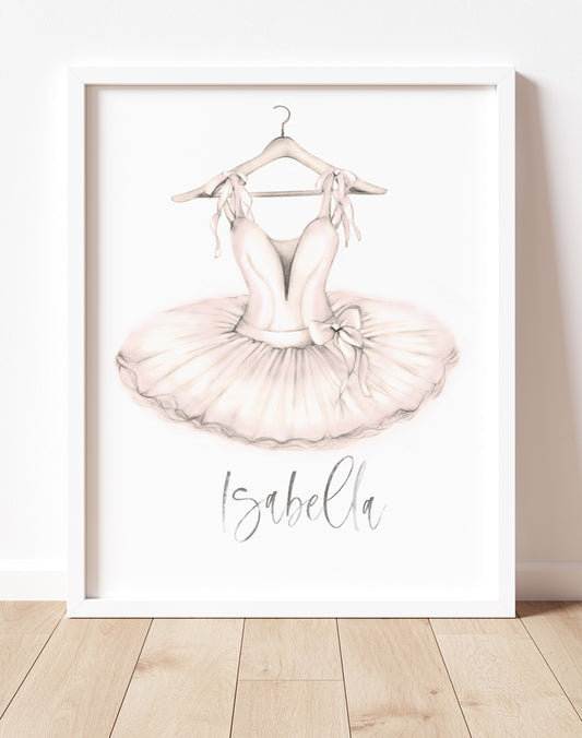 Personalized Ballet Tutu Art Print