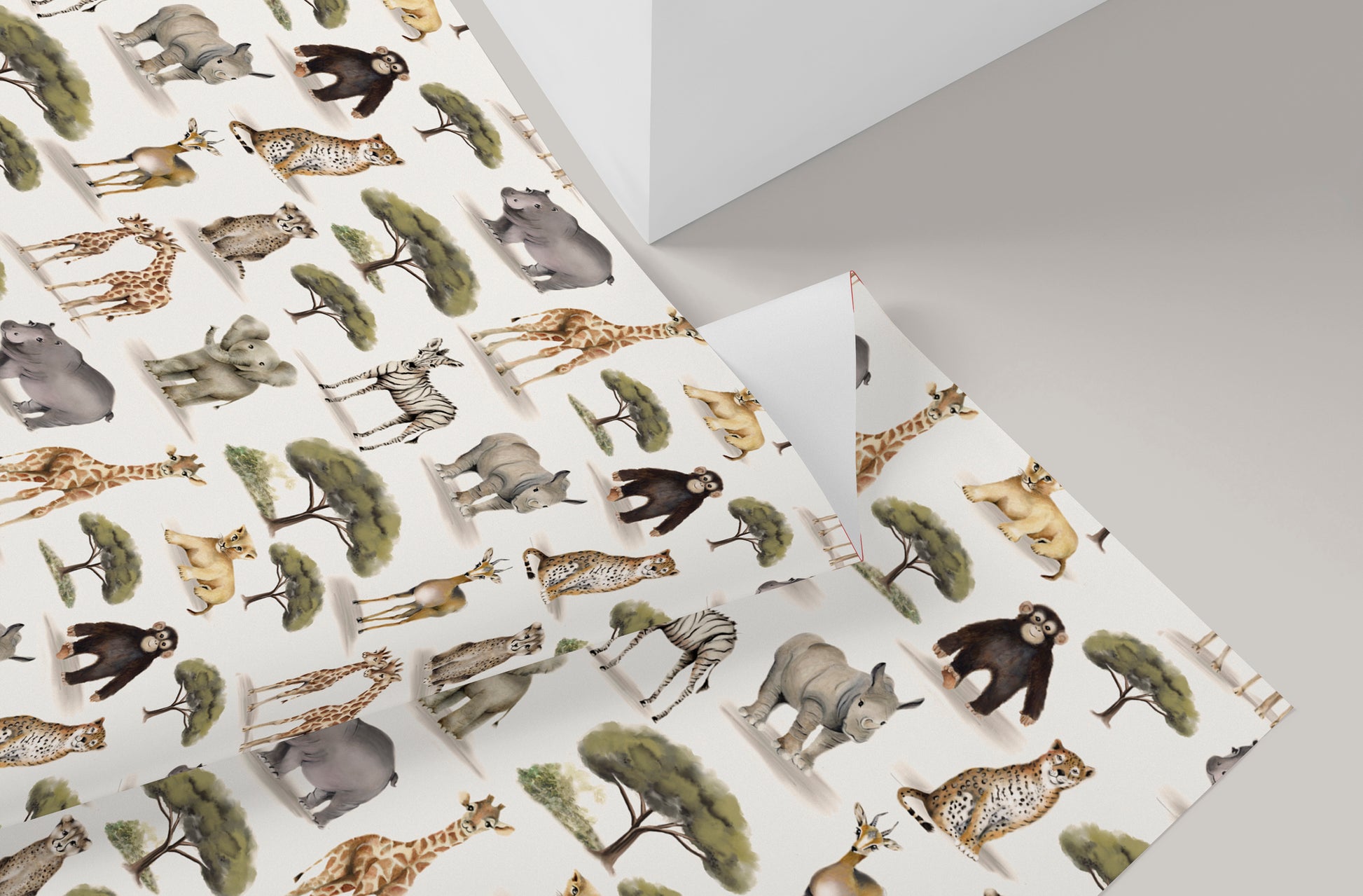 Safari Wild Wrapping Paper- Studio Q - Art by Nicky Quartermaine Scott