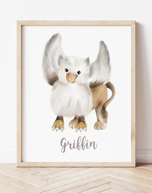 Baby Griffin Nursery Art Print- Studio Q - Art by Nicky Quartermaine Scott