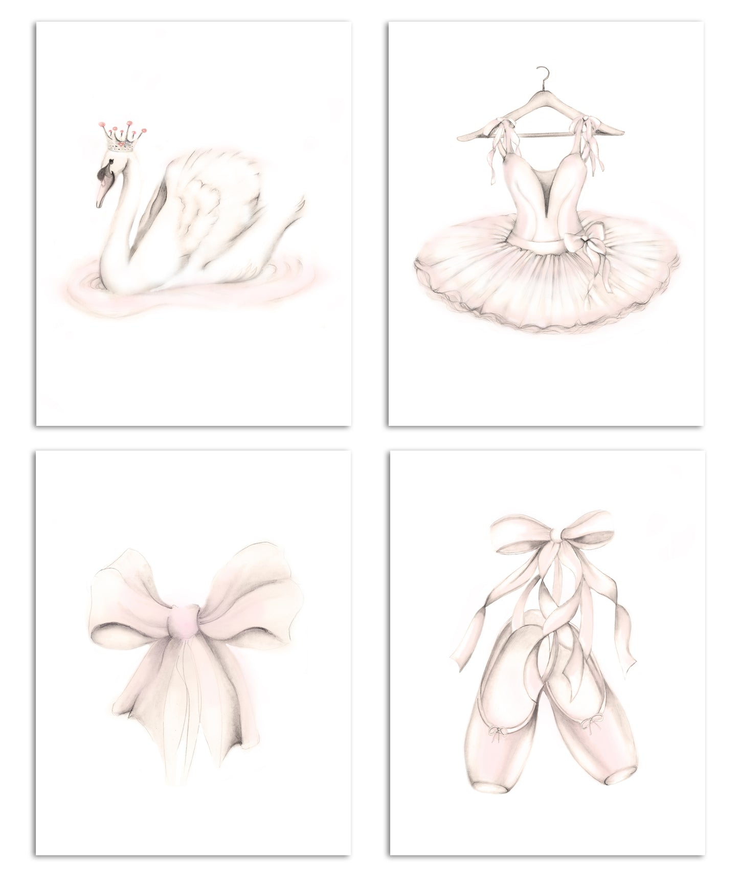 Ballet Dance Girl Art Prints -  Set of 4 - Studio Q - Art by Nicky Quartermaine Scott