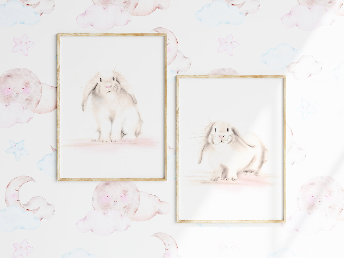 Bunny Nursery Art Prints - Set of 2 - Studio Q - Art by Nicky Quartermaine Scott