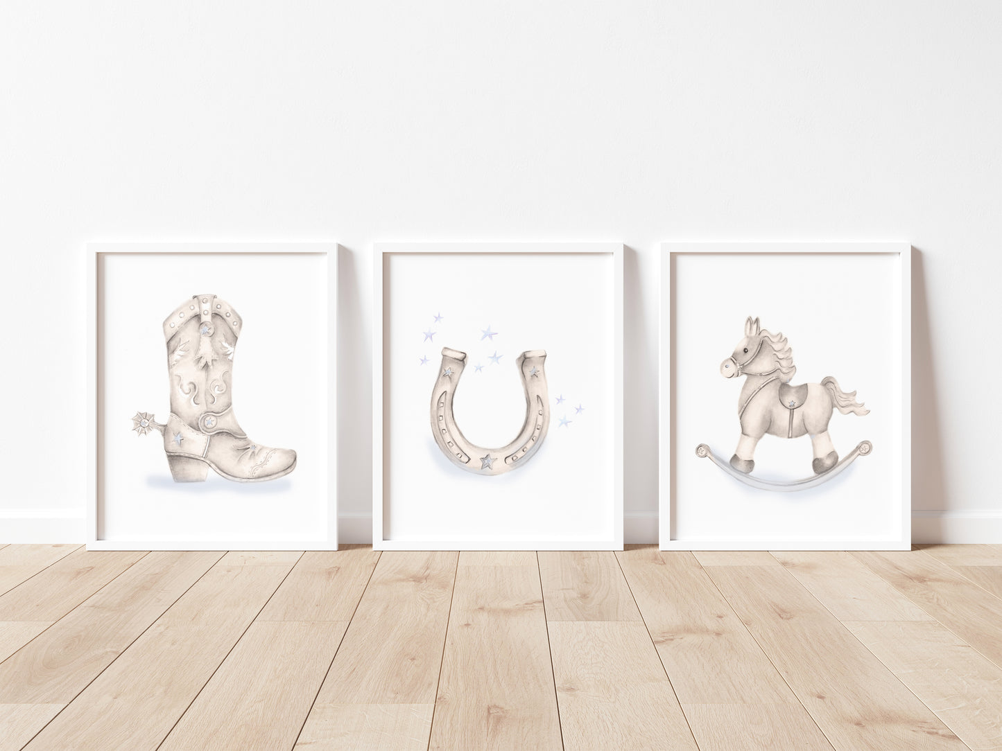 Cowgirl Nursery Prints - Set of 3  - Studio Q - Art by Nicky Quartermaine Scott