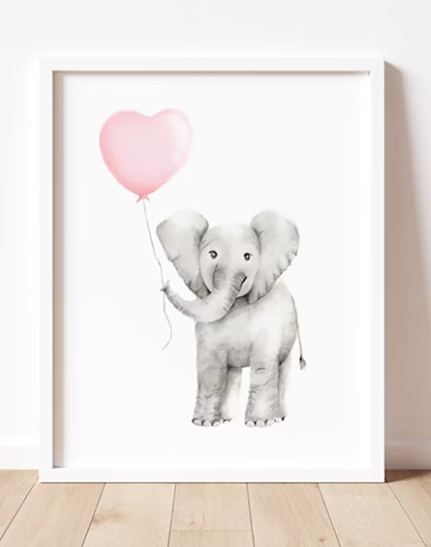 Baby Elephant with Heart Balloon Print - Studio Q - Art by Nicky Quartermaine Scott