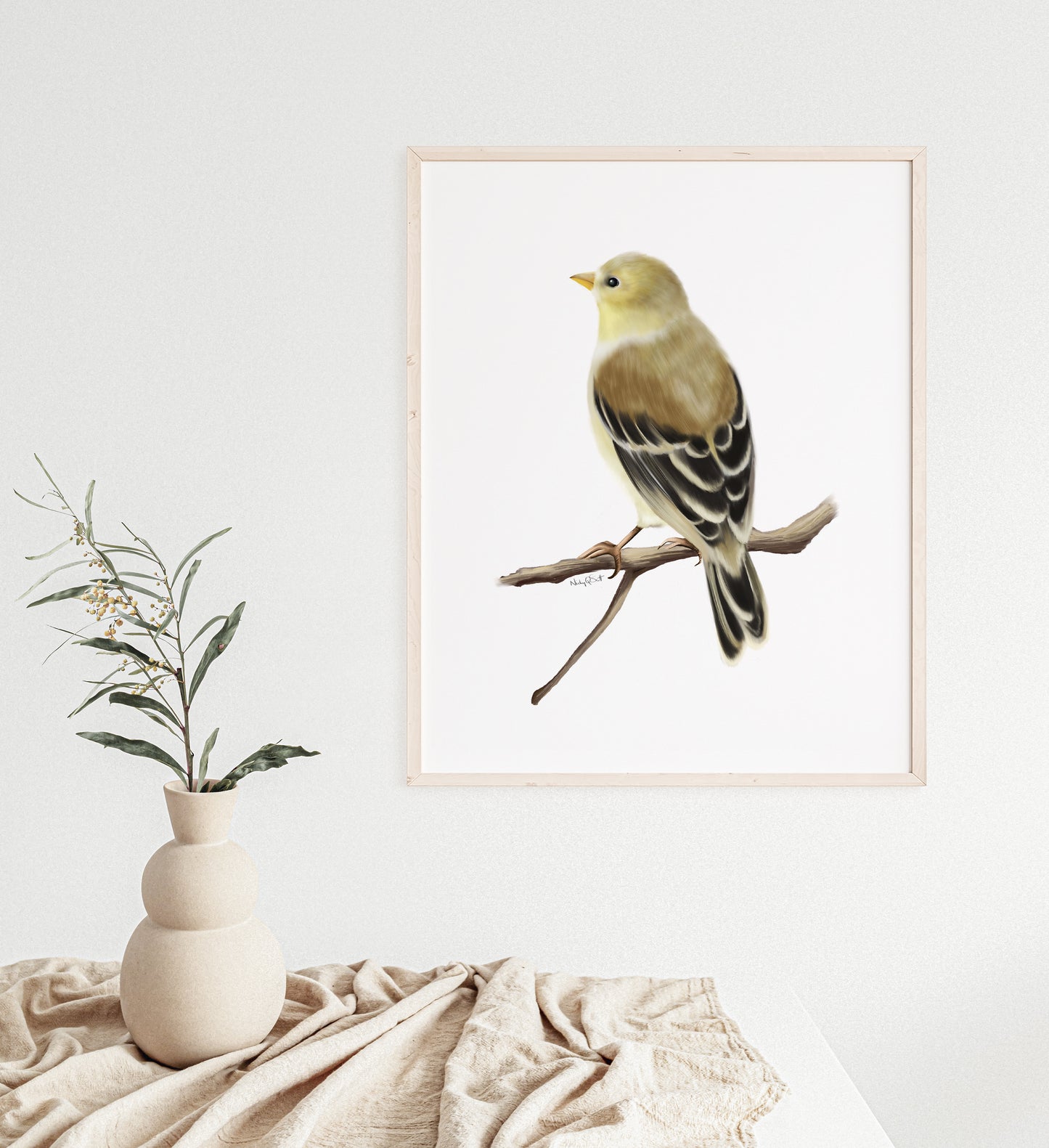 American Goldfinch Bird Art Print- Studio Q - Art by Nicky Quartermaine Scott