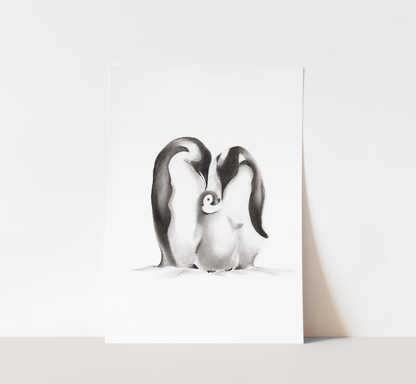 Penguin Family Drawing Print - Studio Q - Art by Nicky Quartermaine Scott