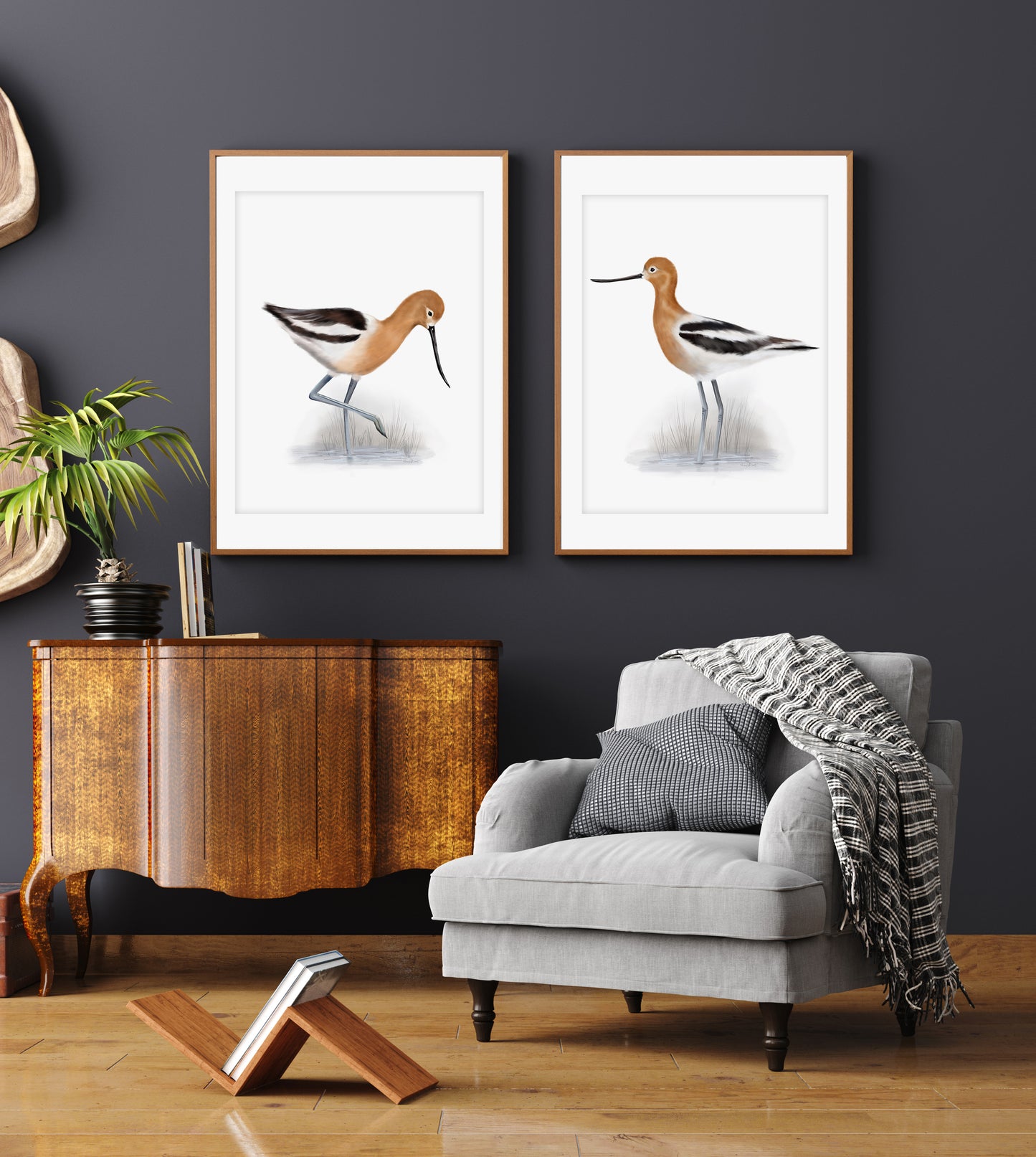 American Avocet Bird Art Prints- Set of 2 - Studio Q - Art by Nicky Quartermaine Scott