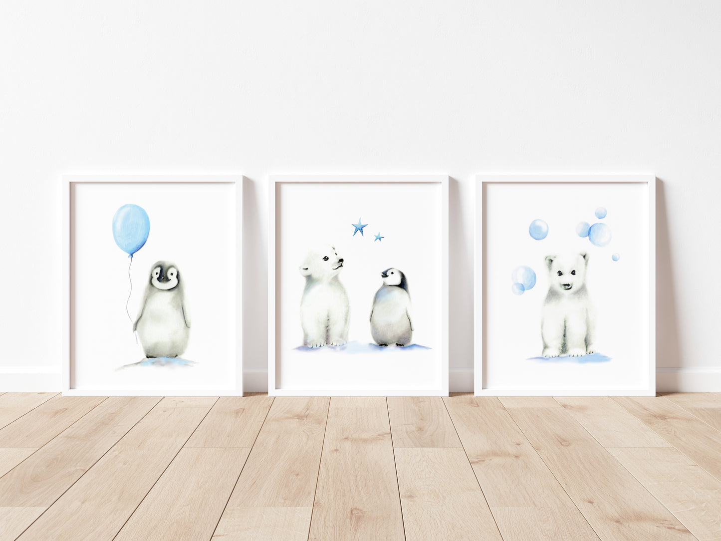 Arctic Friends Art Prints - Set of 3 - Studio Q - Art by Nicky Quartermaine Scott