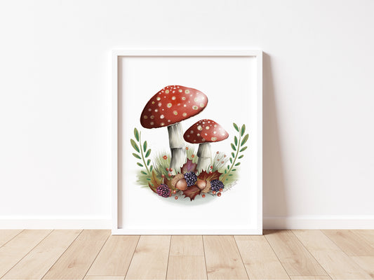 Mushroom Toadstool Print - Studio Q - Art by Nicky Quartermaine Scott