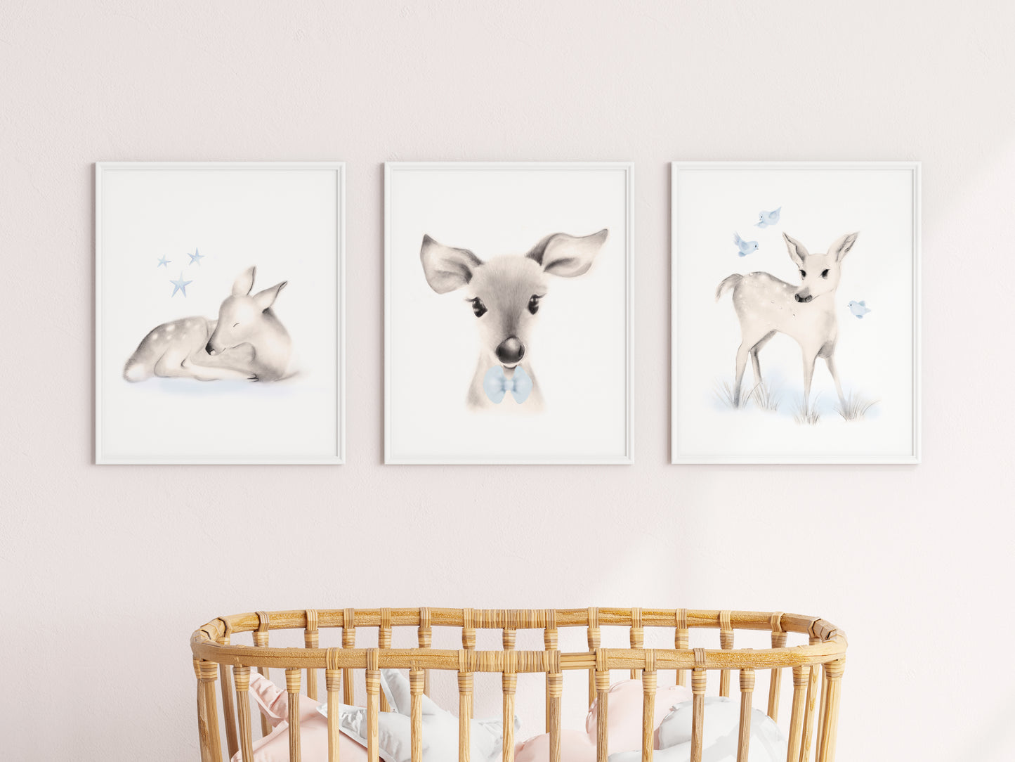Deer Nursery Prints - Set of 3- Studio Q - Art by Nicky Quartermaine Scott