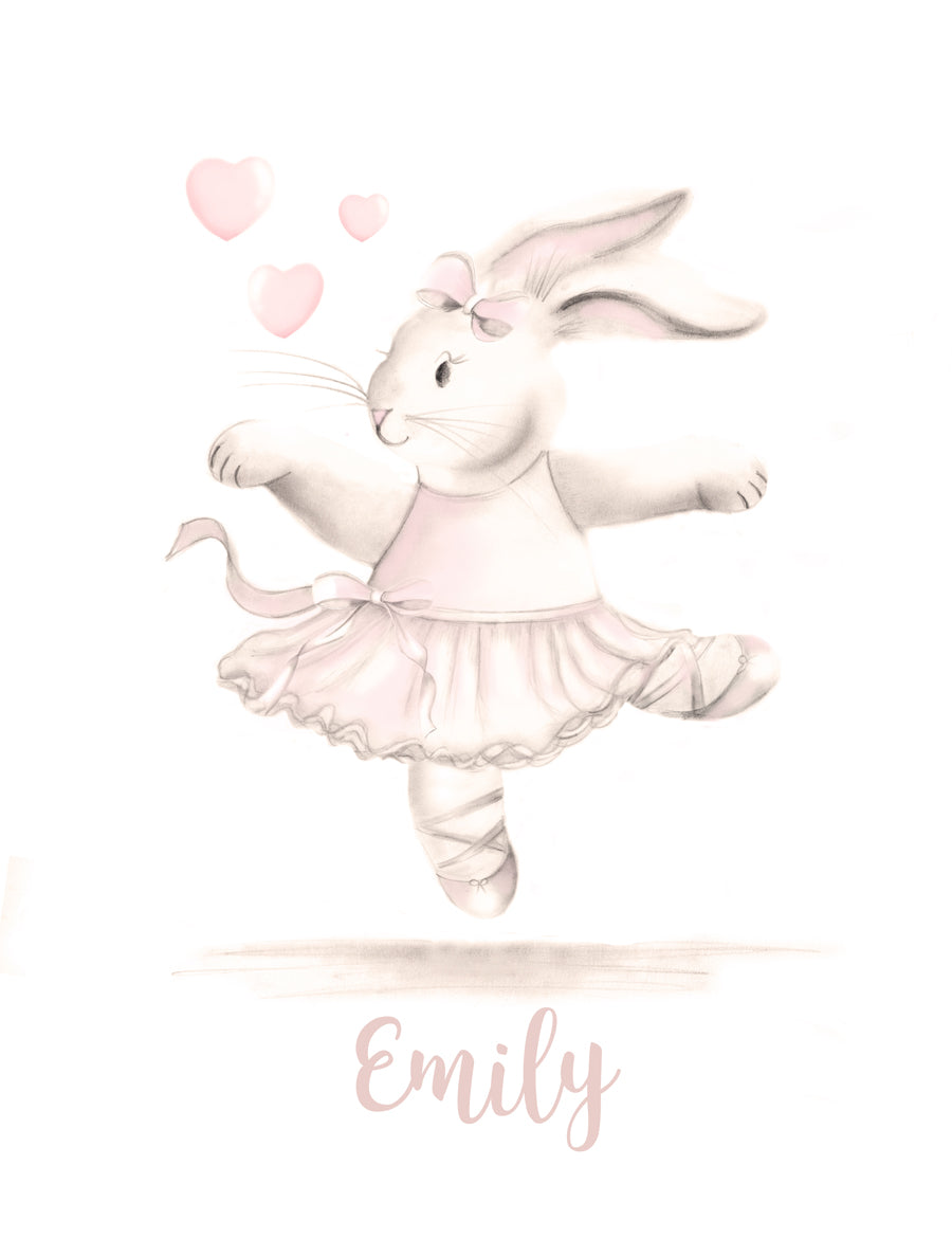 Ballerina Bunny Nursery Print - Studio Q - Art by Nicky Quartermaine Scott