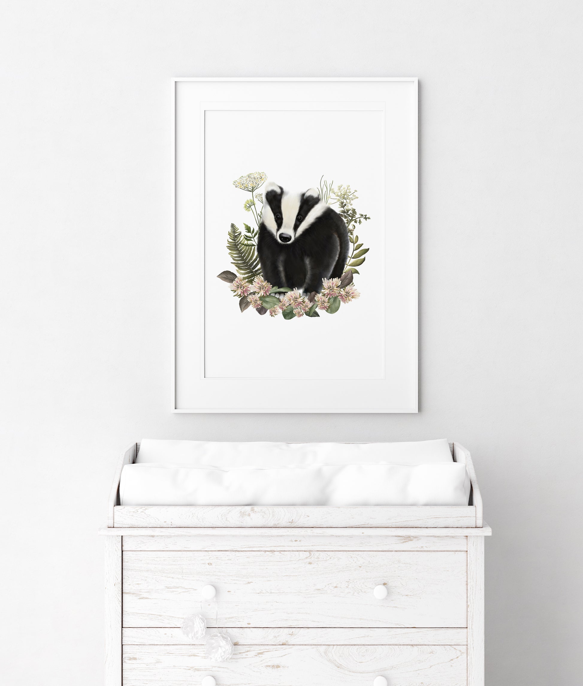 Bramble Badger Art Print- Studio Q - Art by Nicky Quartermaine Scott