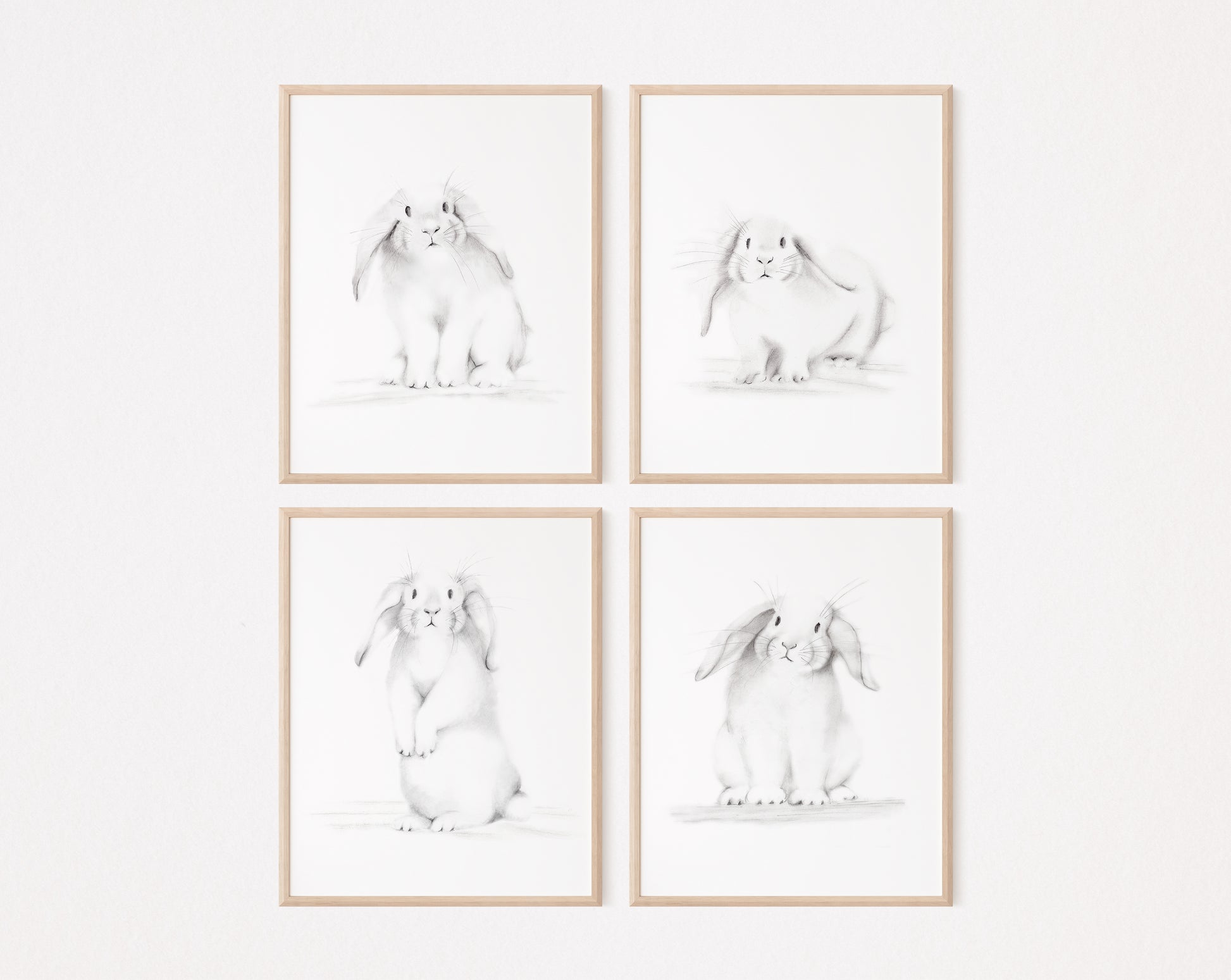 Bunny Nursery Art Print - Set of 4 - Studio Q - Art by Nicky Quartermaine Scott