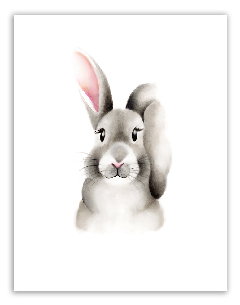 Baby Bunny Fluffy Face Print - Studio Q - Art by Nicky Quartermaine Scott