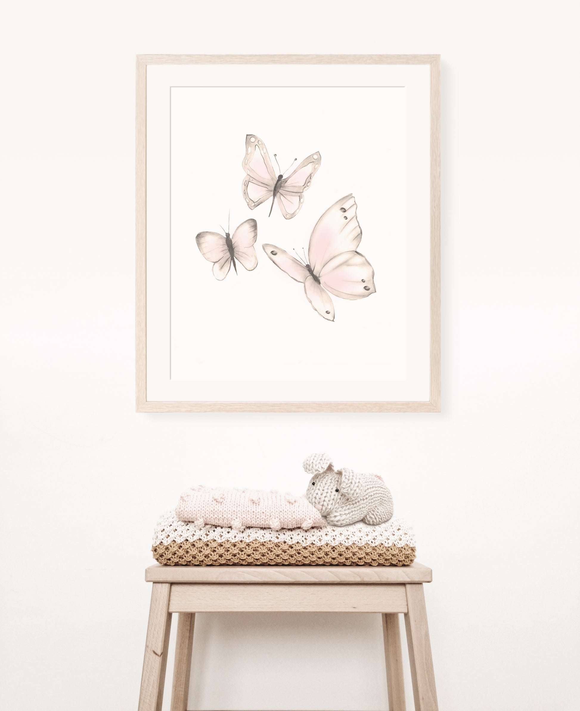 Butterflies Print 1- Sweet Blush- Studio Q - Art by Nicky Quartermaine Scott
