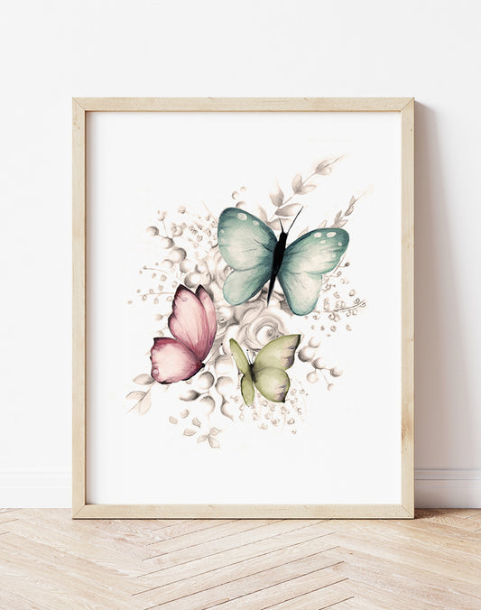 Butterfly Art Print 2 - Studio Q - Art by Nicky Quartermaine Scott