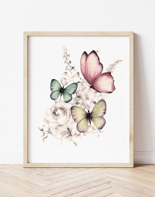 Butterfly Art Print 1 - Studio Q - Art by Nicky Quartermaine Scott