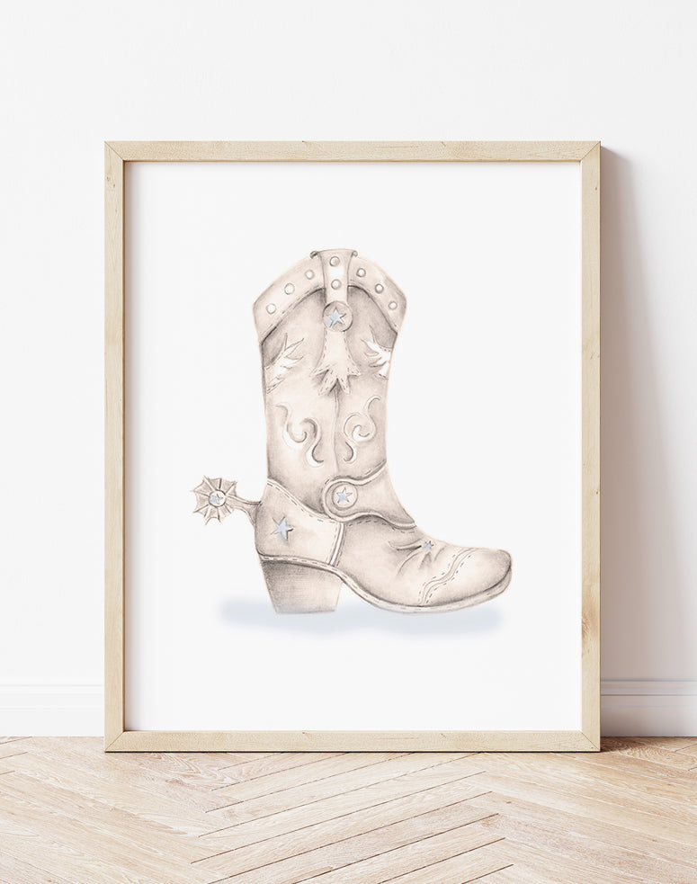 Personalized Cowboy Boot Print - Studio Q - Art by Nicky Quartermaine Scott