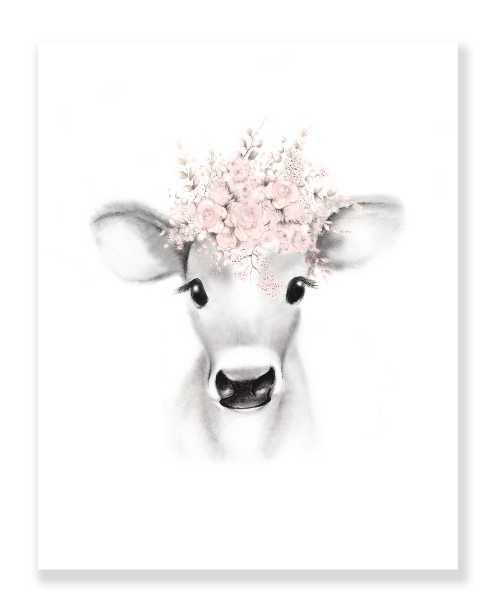 Cow with Floral Crown Print - Studio Q - Art by Nicky Quartermaine Scott