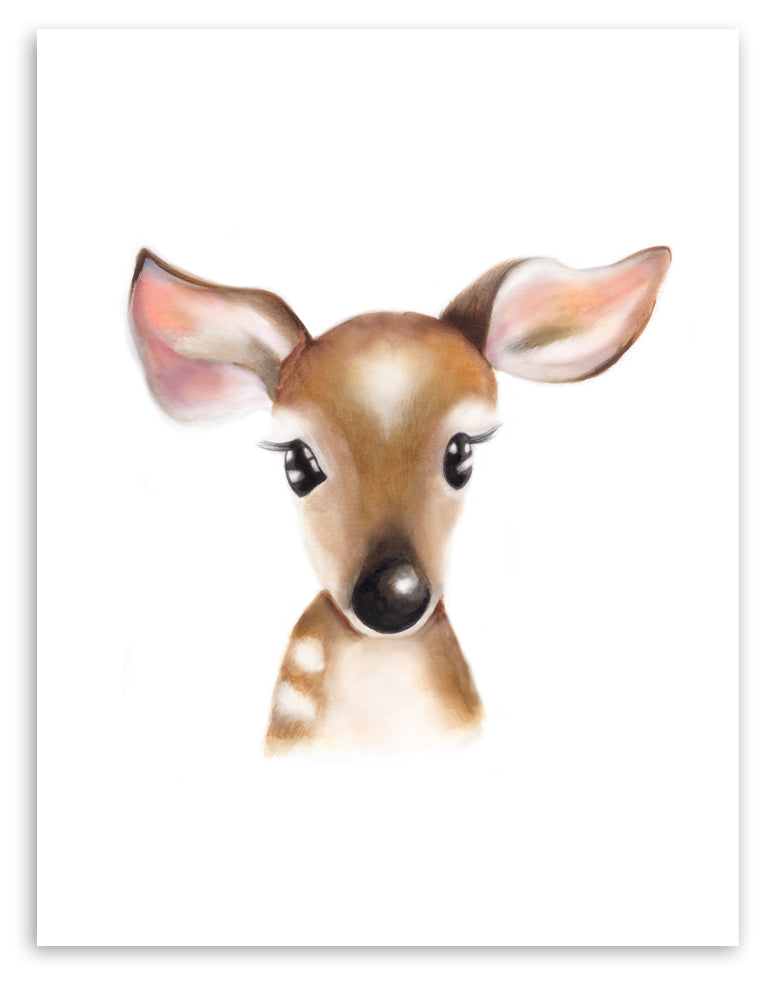 Baby Deer Fluffy Face Print - Studio Q - Art by Nicky Quartermaine Scott
