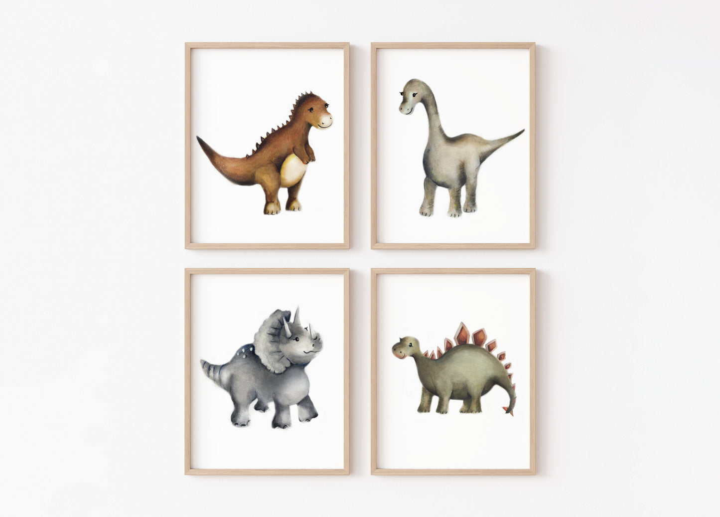 Dinosaur Nursery Prints- Set of 4- Studio Q - Art by Nicky Quartermaine Scott