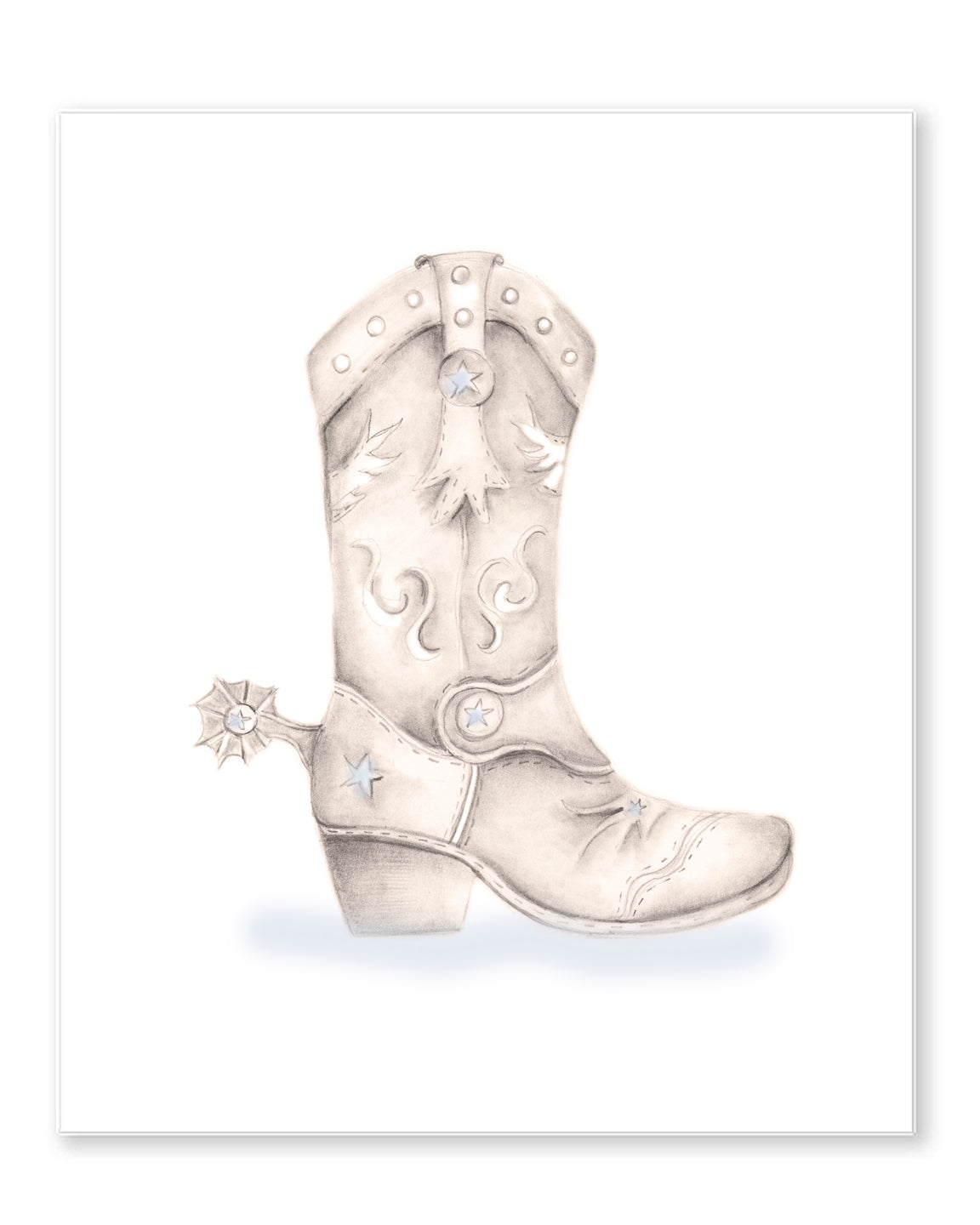 Personalized Cowboy Boot Print - Studio Q - Art by Nicky Quartermaine Scott