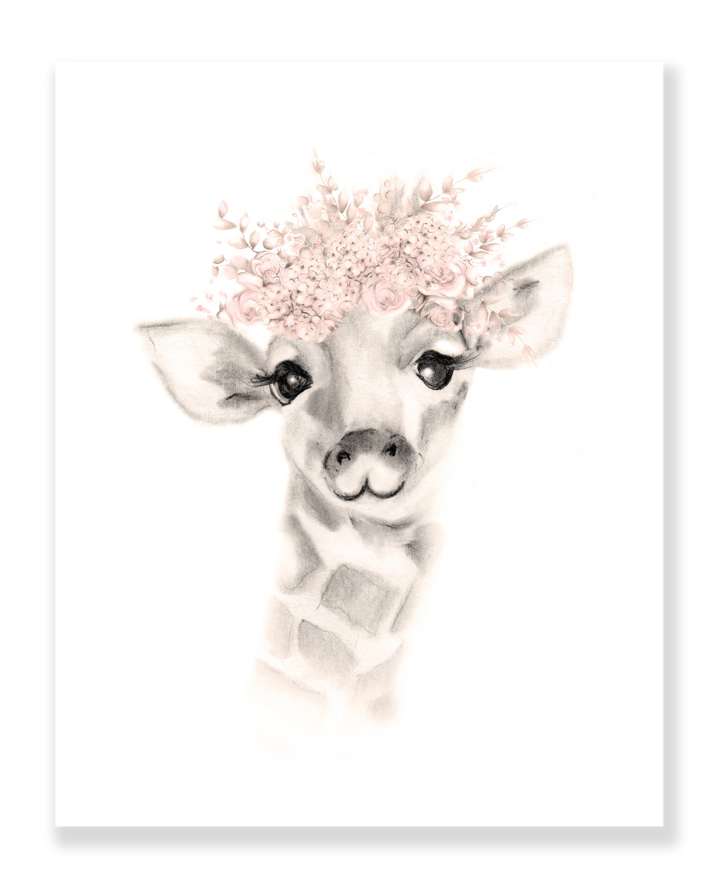 Flower Crown Animals in Sweet Blush - Set of 2 - Studio Q - Art by Nicky Quartermaine Scott
