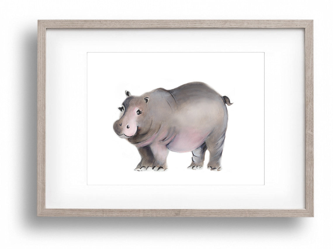 Hippo Nursery Art Print - Studio Q - Art by Nicky Quartermaine Scott