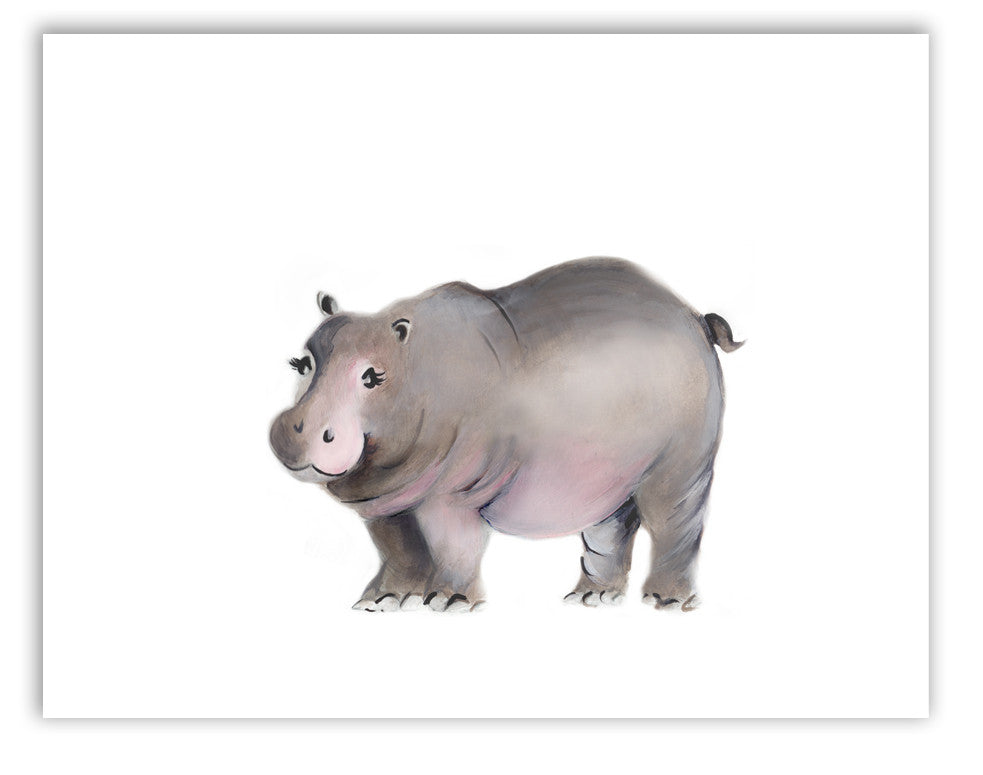 Hippo Nursery Art Print - Studio Q - Art by Nicky Quartermaine Scott