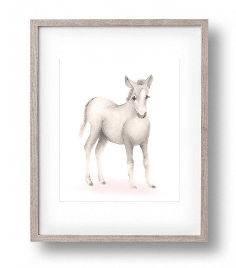 Horse Nursery Art Print - Sweet Blush - Studio Q - Art by Nicky Quartermaine Scott