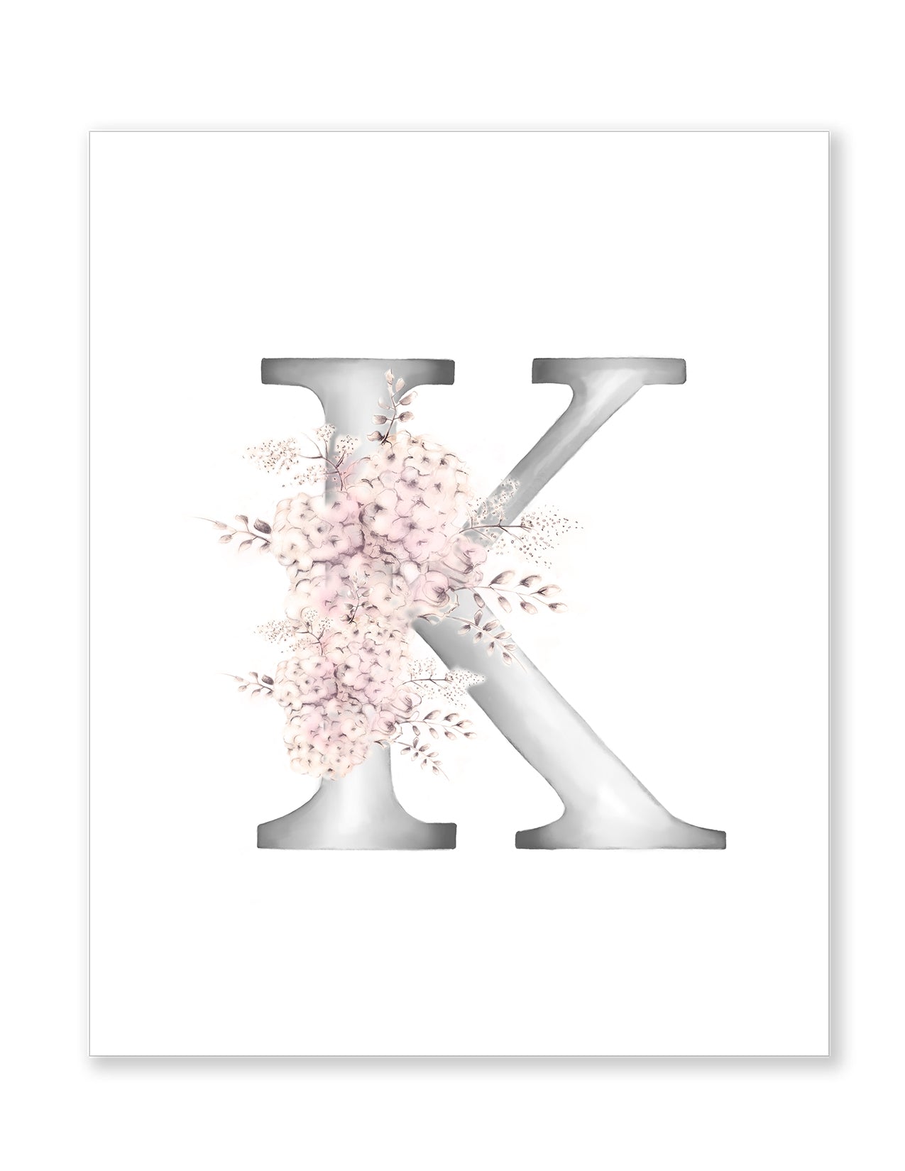 Flower Letter Monogram Art Print- Studio Q - Art by Nicky Quartermaine Scott