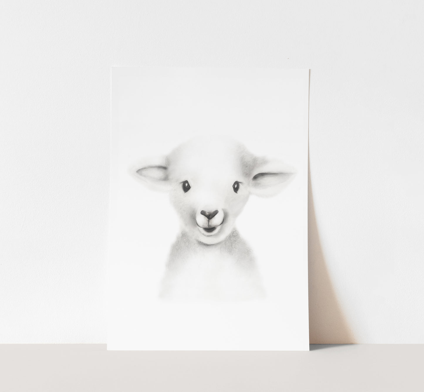Lamb Sketch Fluffy Face Print - Studio Q - Art by Nicky Quartermaine Scott
