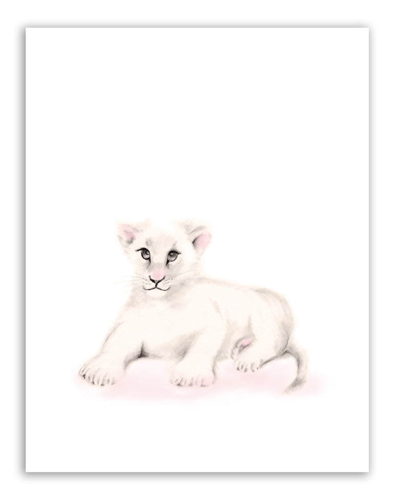 Lion Nursery Print - Sweet Blush - Studio Q - Art by Nicky Quartermaine Scott