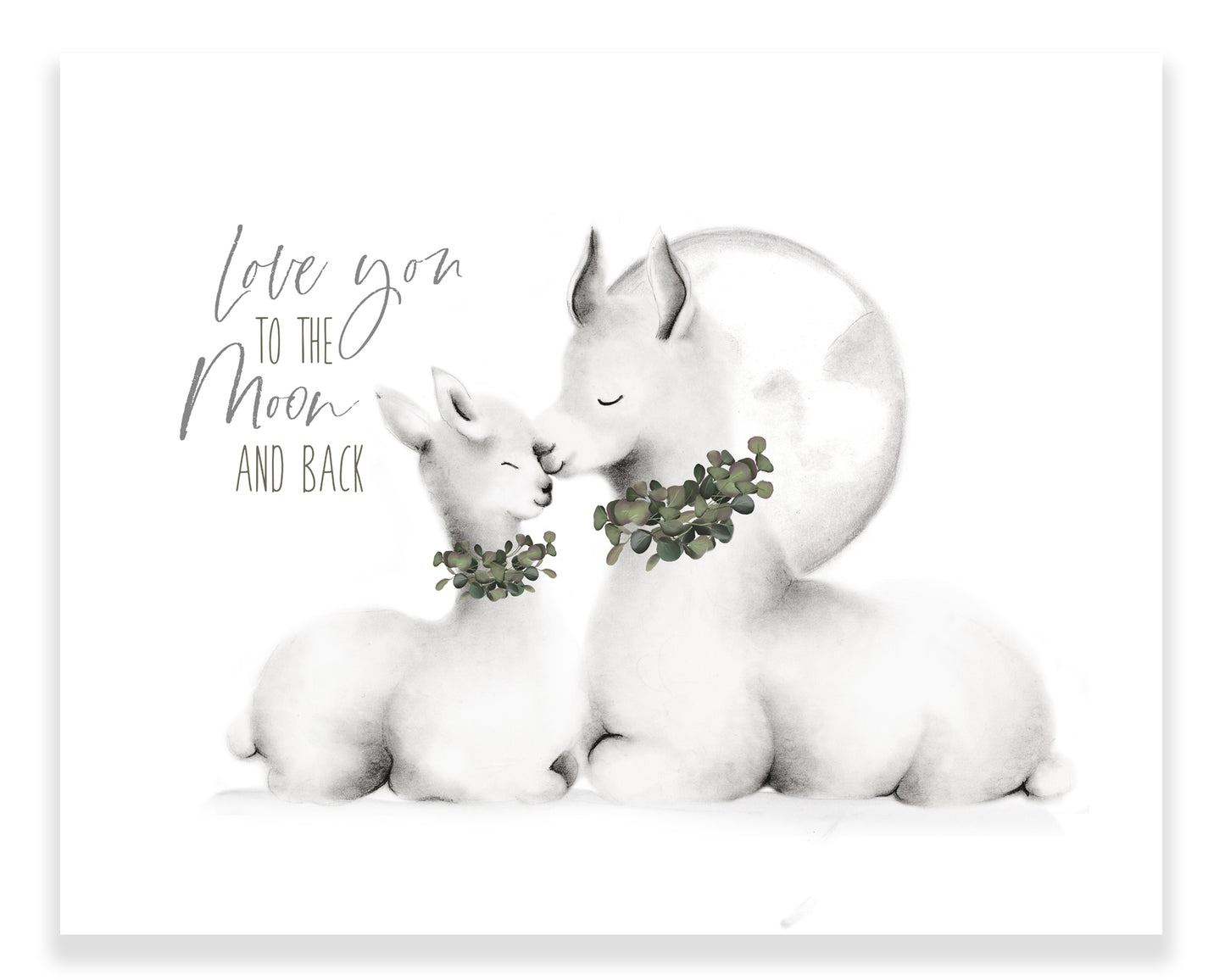Llama Love You to the Moon and Back Print - Studio Q - Art by Nicky Quartermaine Scott