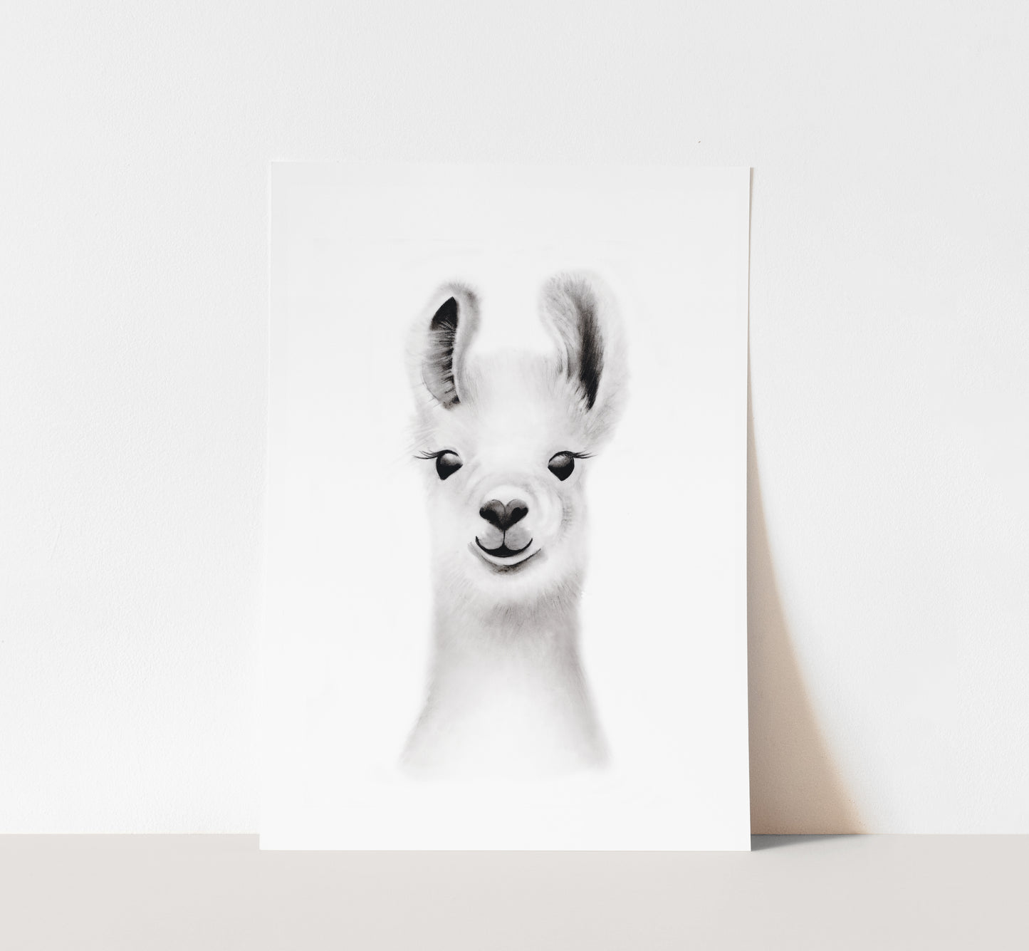 Llama Sketch Fluffy Face Print- Studio Q - Art by Nicky Quartermaine Scott