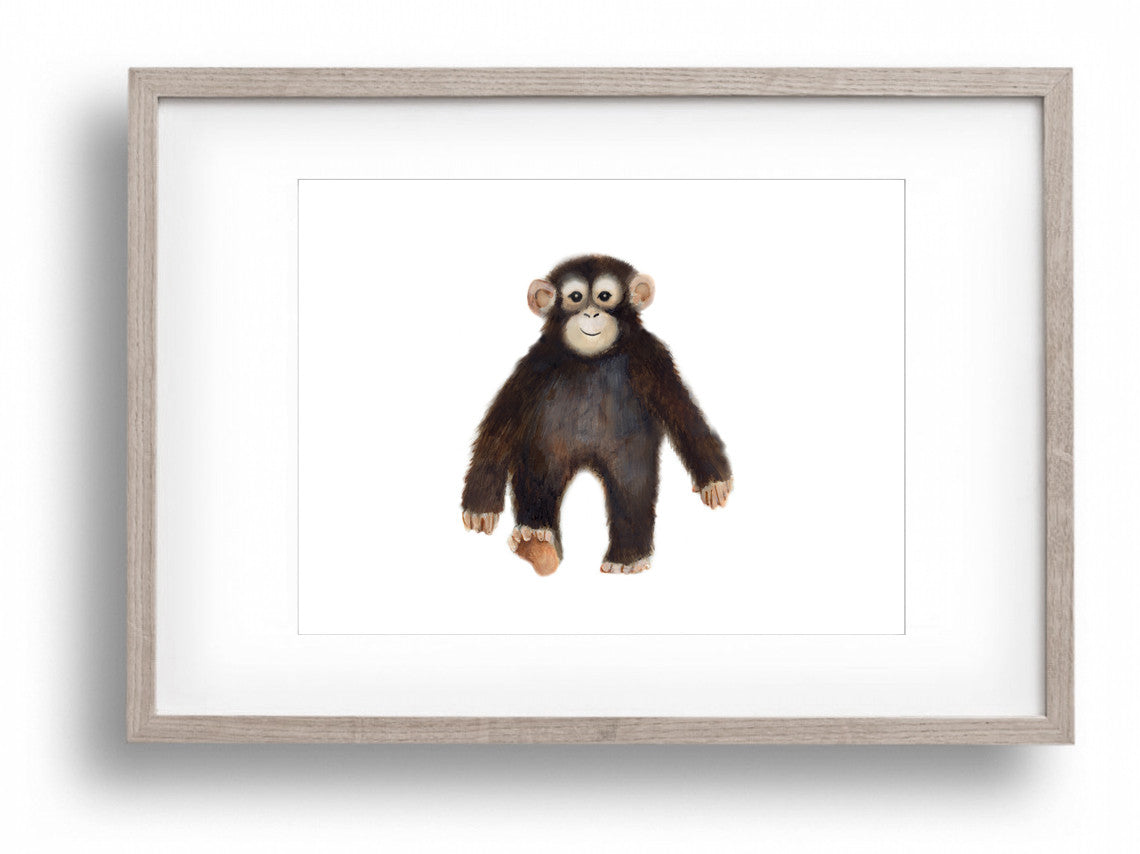 Baby Monkey Nursery Art Print - Studio Q - Art by Nicky Quartermaine Scott