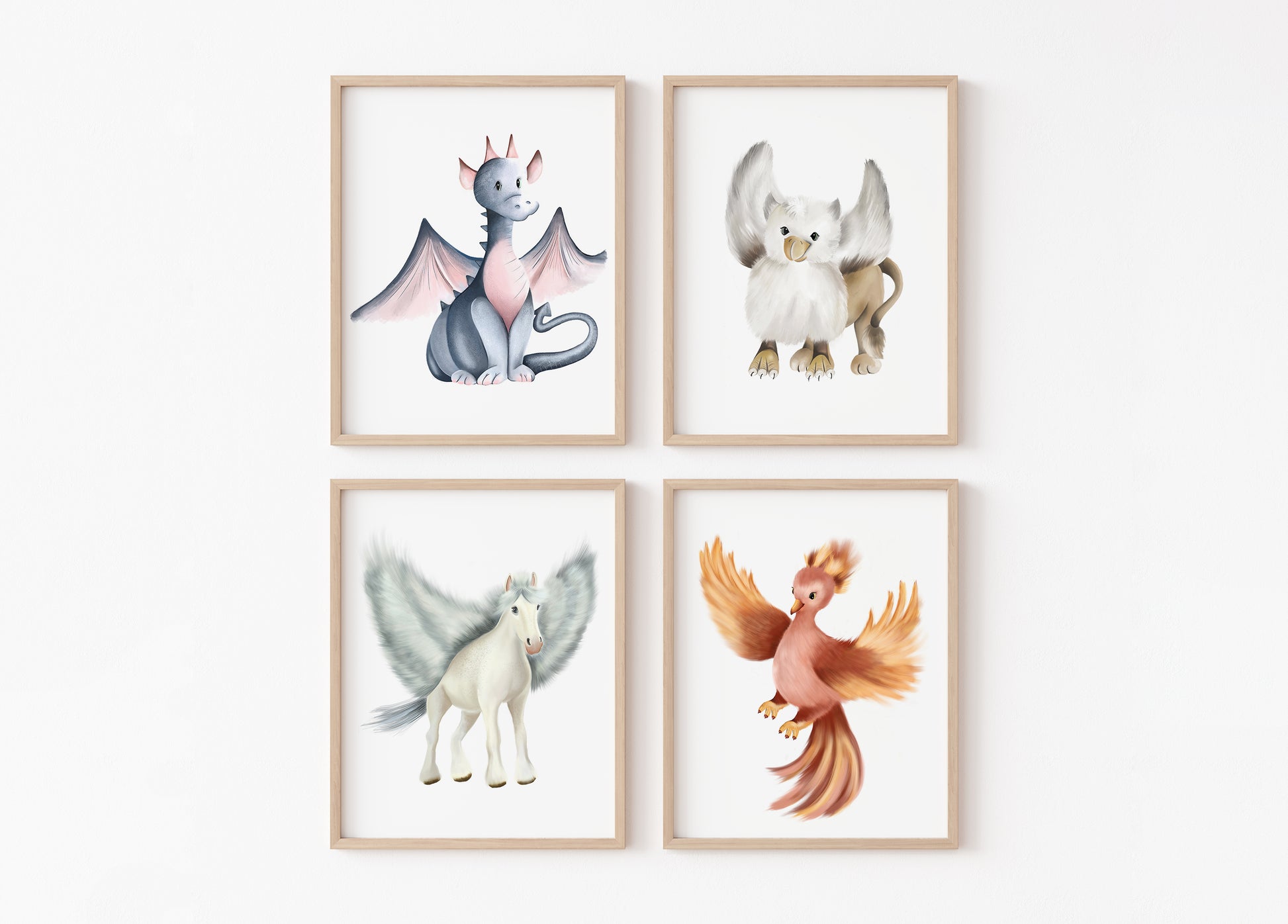 Mythological Animal Prints - Set of 4 - Studio Q - Art by Nicky Quartermaine Scott