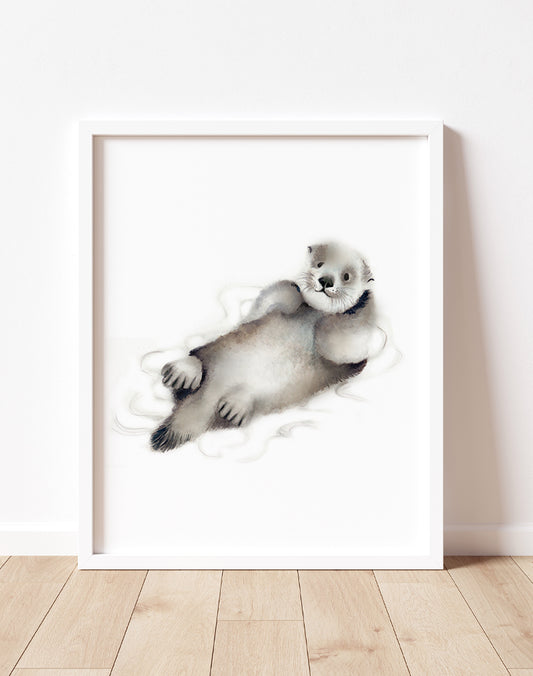 Sea Otter Nursery Print - Studio Q - Art by Nicky Quartermaine Scott