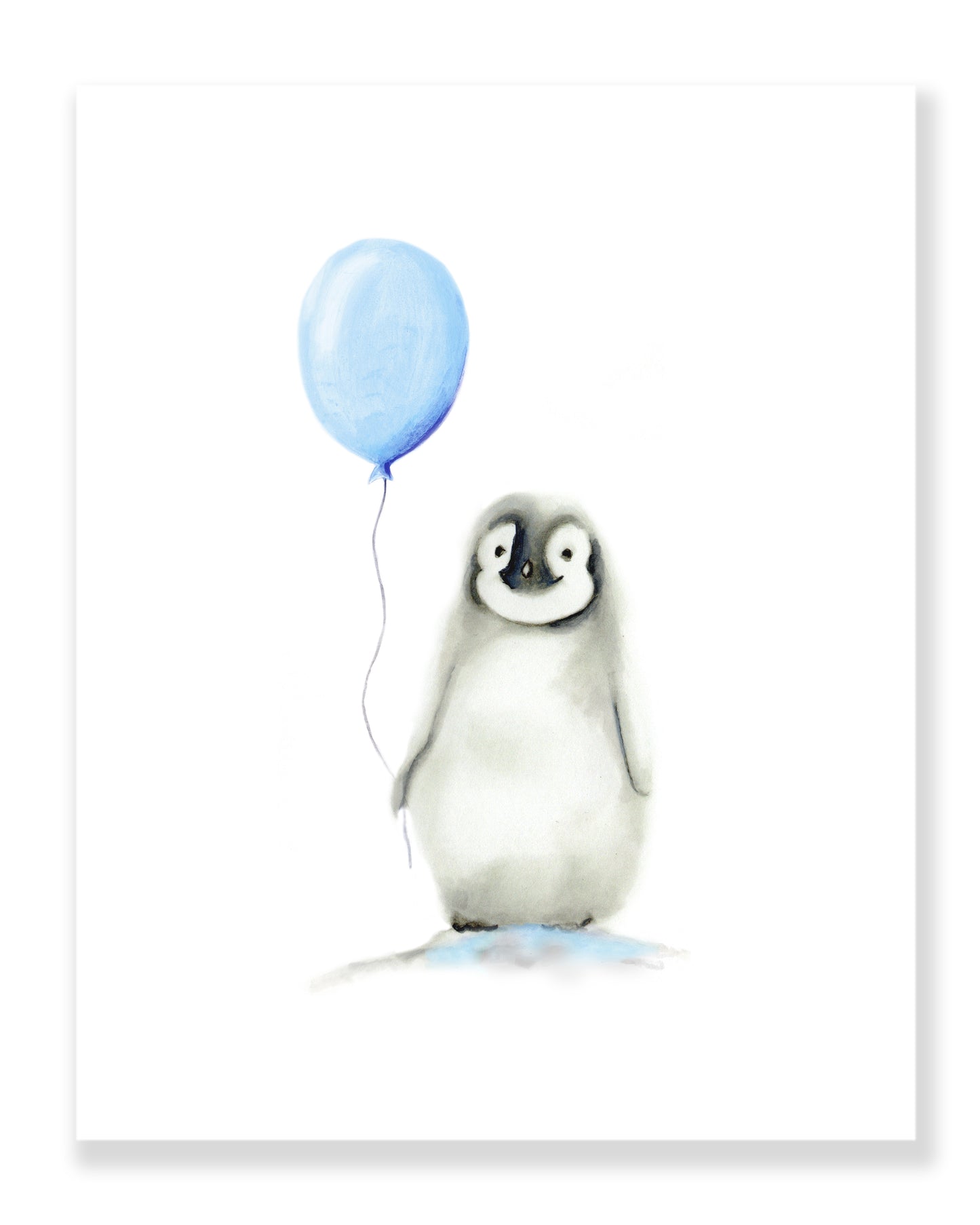 Penguin with Round Balloon Nursery Art Print - Studio Q - Art by Nicky Quartermaine Scott