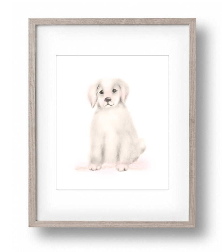 Puppy Nursery Art Print - Sweet Blush - Studio Q - Art by Nicky Quartermaine Scott