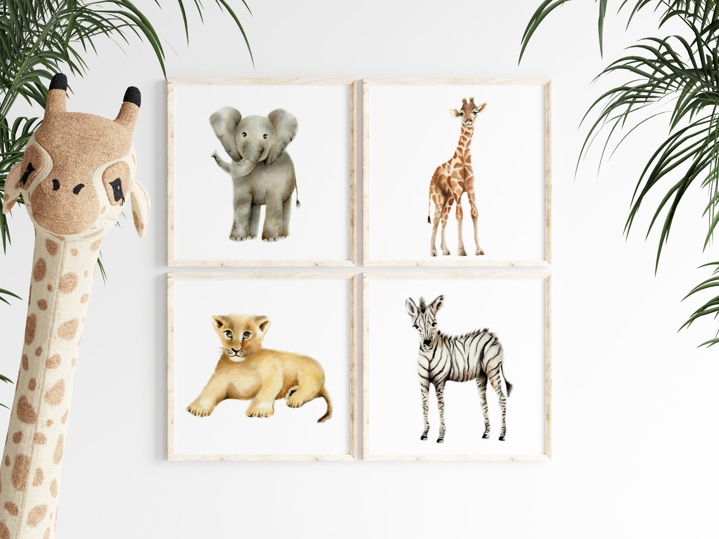 Safari Nursery Art Set of 4 Prints - Studio Q - Art by Nicky Quartermaine Scott