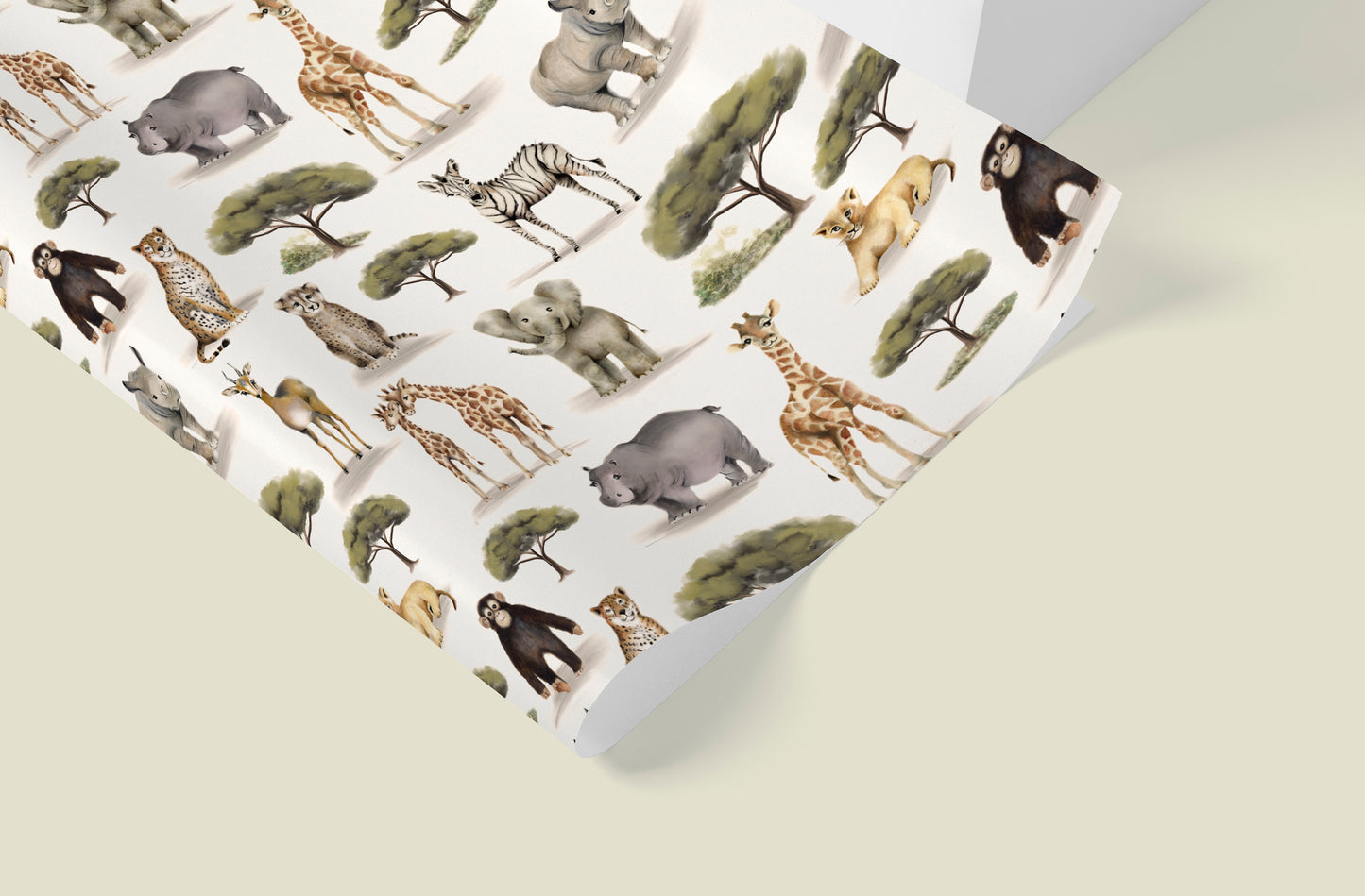 Safari Wild Wrapping Paper- Studio Q - Art by Nicky Quartermaine Scott