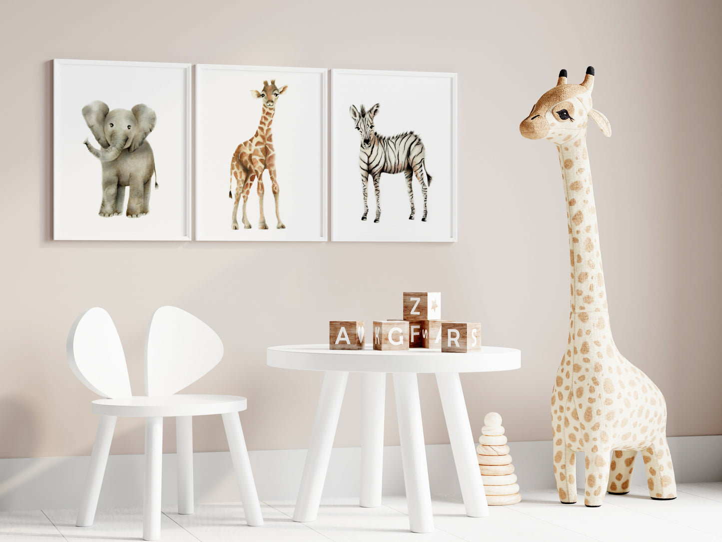 Safari Nursery Animal Prints - Set of 3