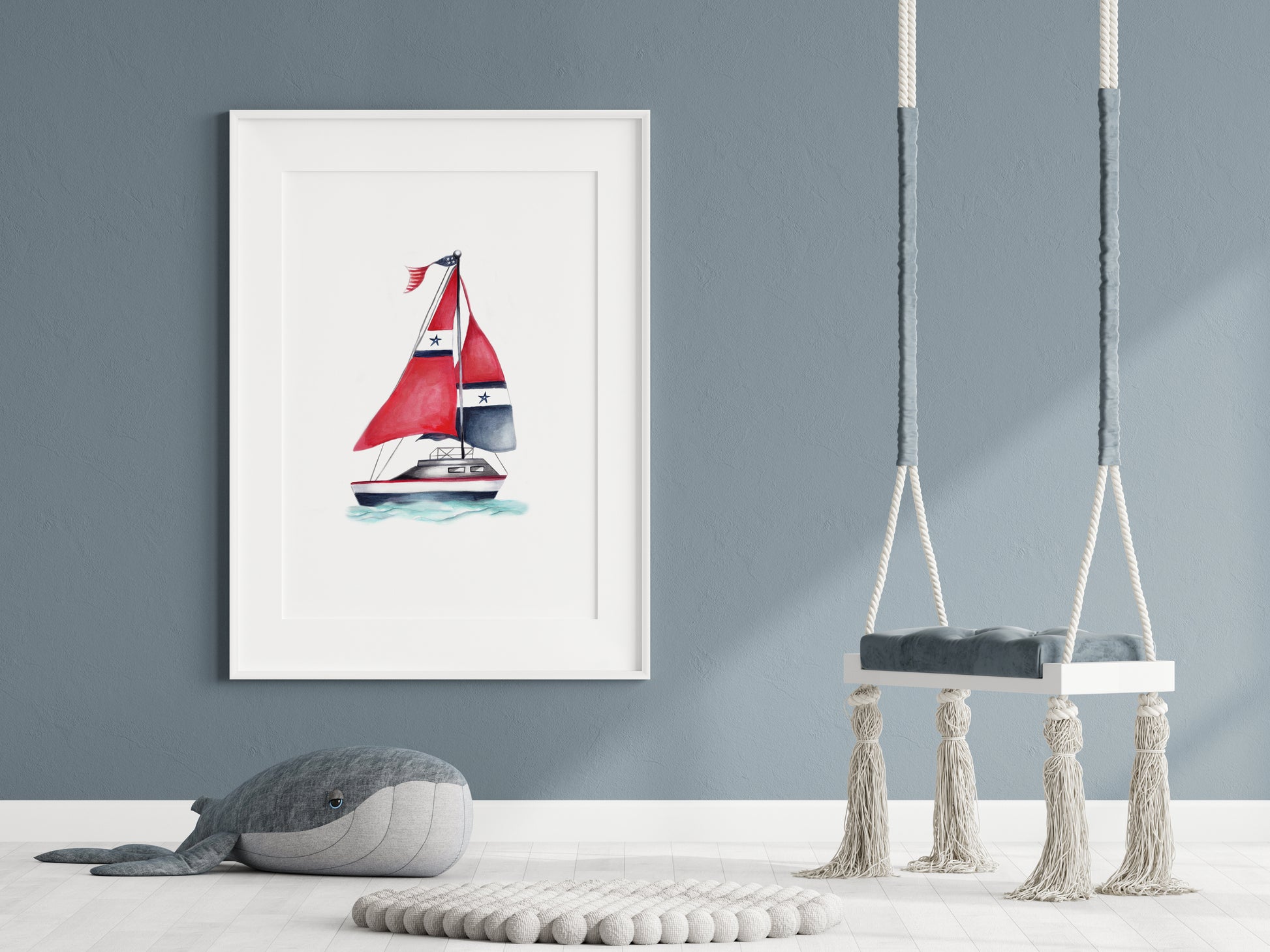 Sail Boat Nursery Art Print- Studio Q - Art by Nicky Quartermaine Scott