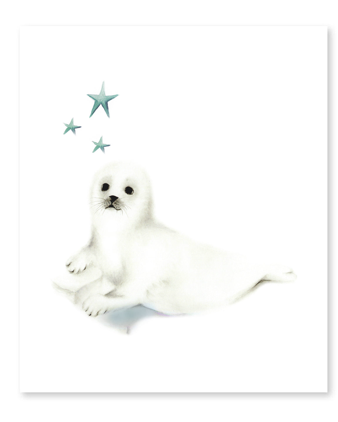 Seal Nursery Art Print with Star - Studio Q - Art by Nicky Quartermaine Scott