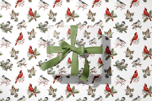 Winter Bird Garden Wrapping Paper- Studio Q - Art by Nicky Quartermaine Scott